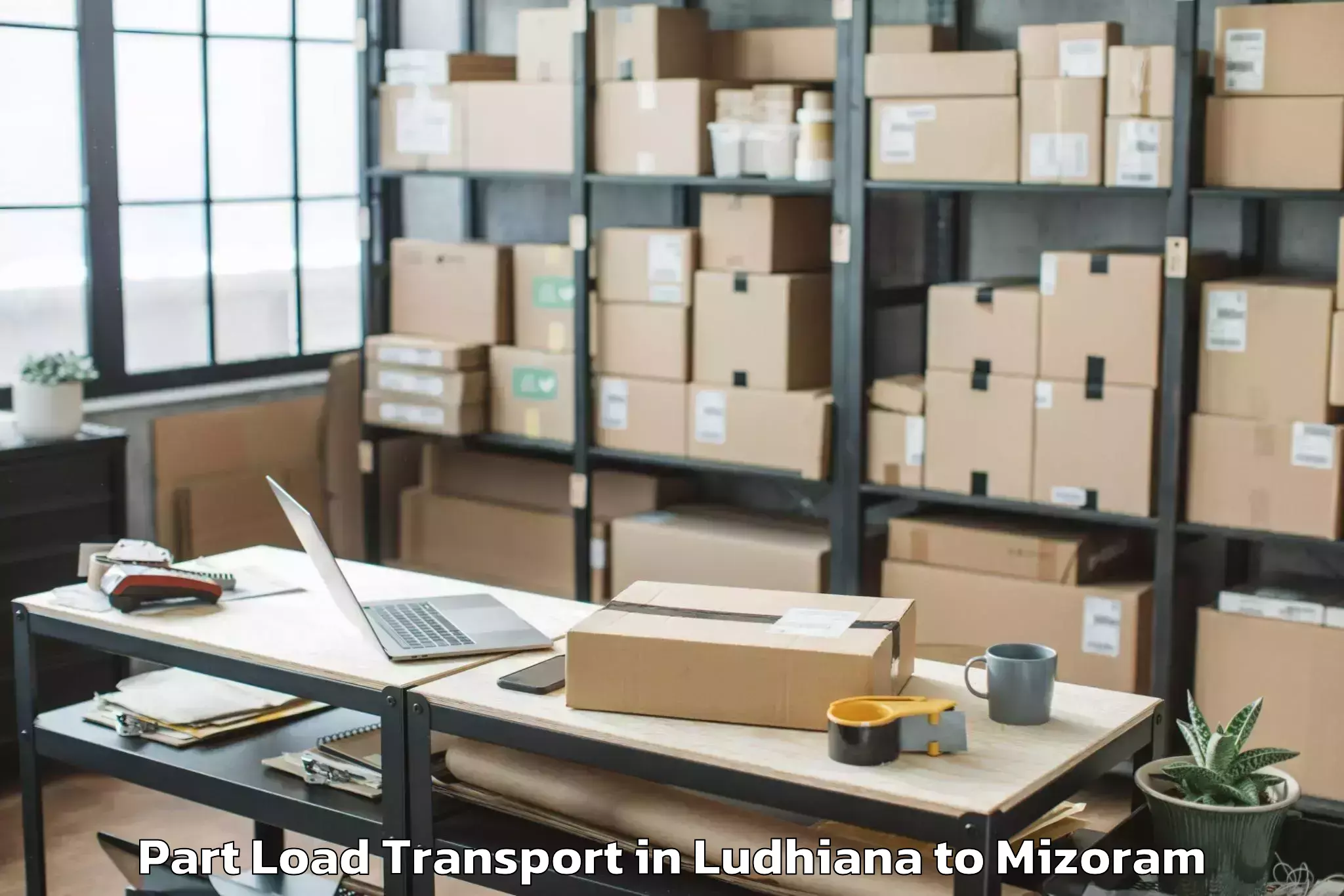 Book Ludhiana to Thenzawl Part Load Transport